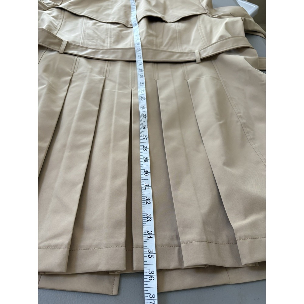NWT Kate Spade Trench Coat Tan Carmel Classic Pleated Back Skirt Size Woman XXL - Picture 14 of 14